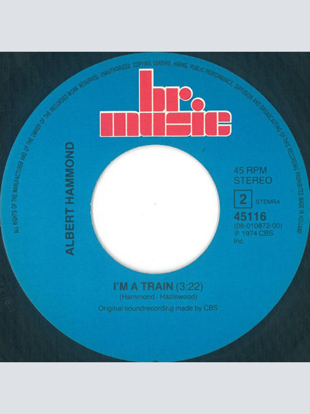 Vinyl / Albert Hammond - I Don't Wanna Die In An Air Disaster / I'm A Train