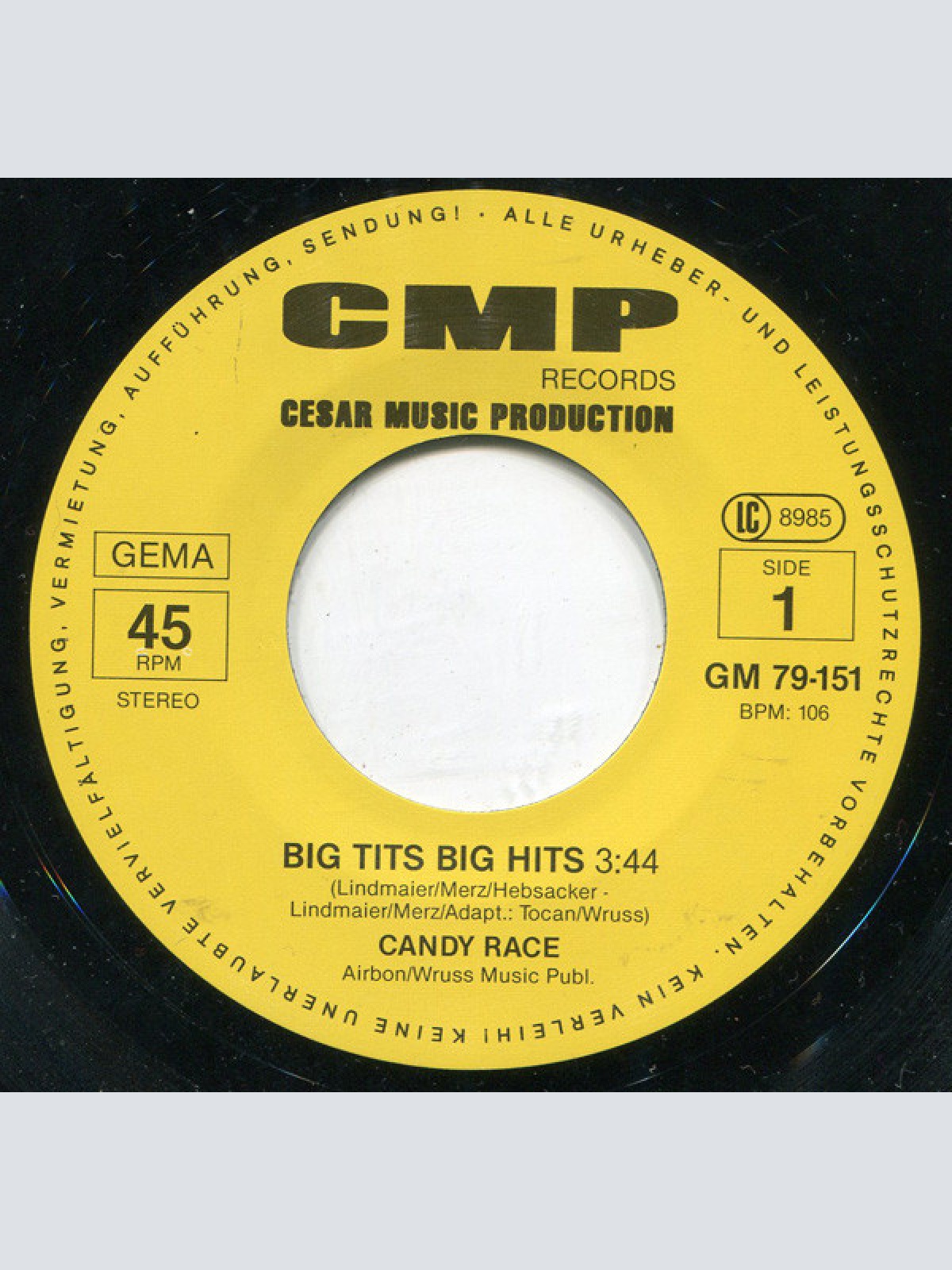 Vinyl / Candy Race - Big Tits Big Hits