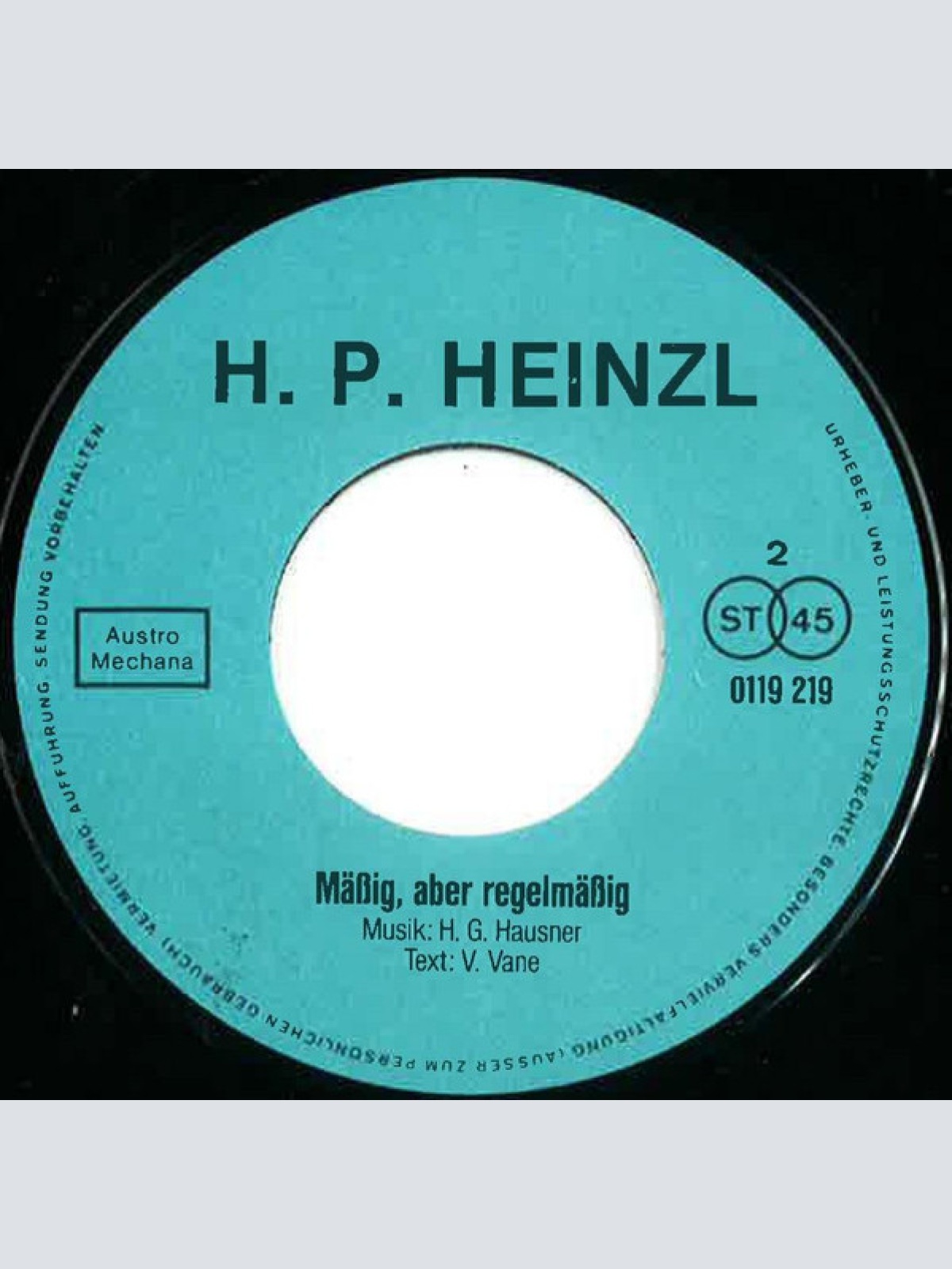 Vinyl / Hans Peter Heinzl - Gib Mir A Johnny ... Aber Mit Filter / Mässig Aber Regelmässig