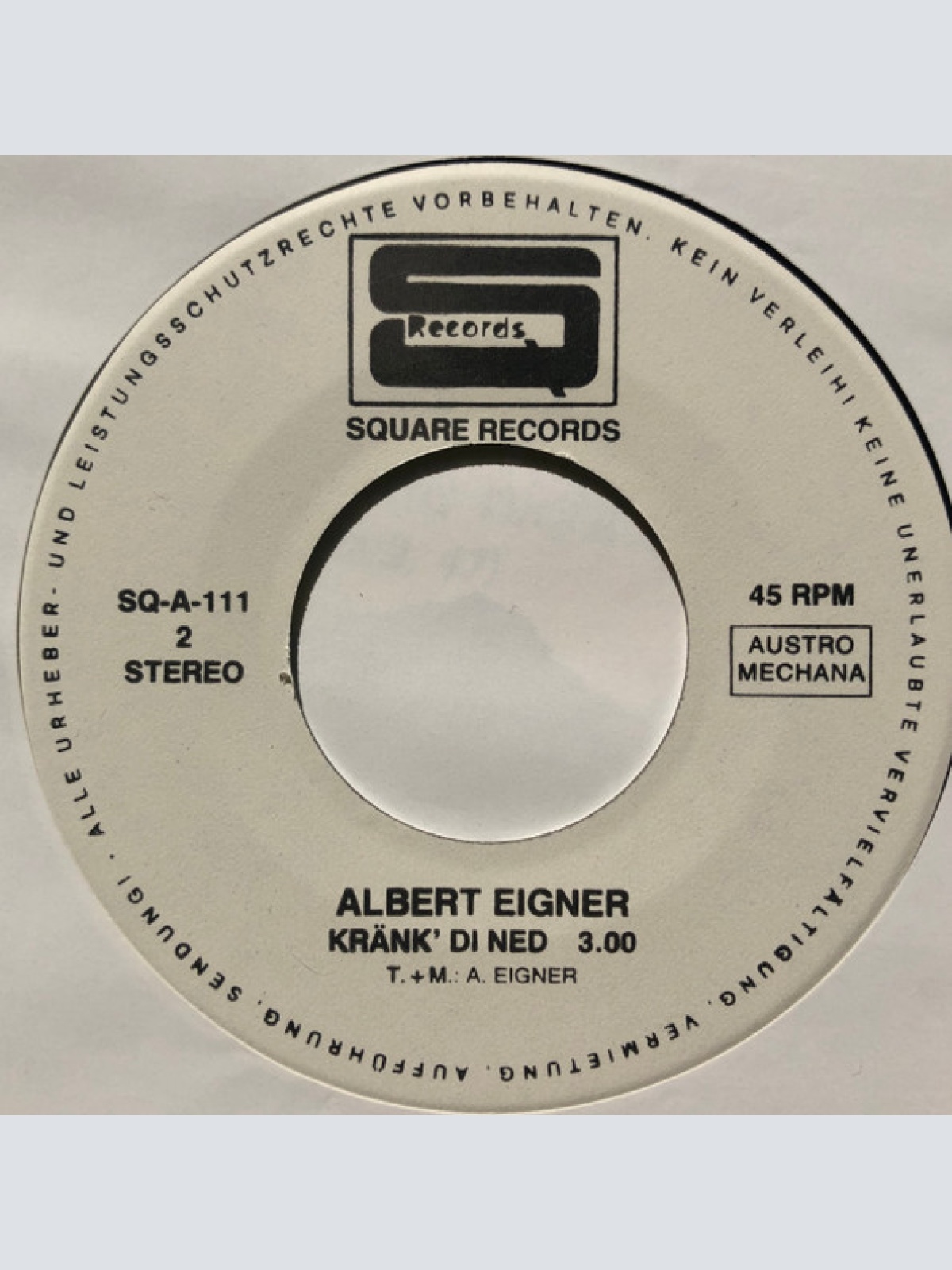 Vinyl / Albert Eigner - Wie A Rätsel