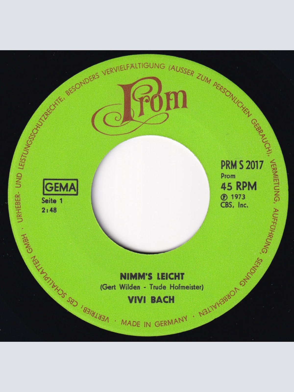 Vinyl / Vivi Bach - Nimm's Leicht