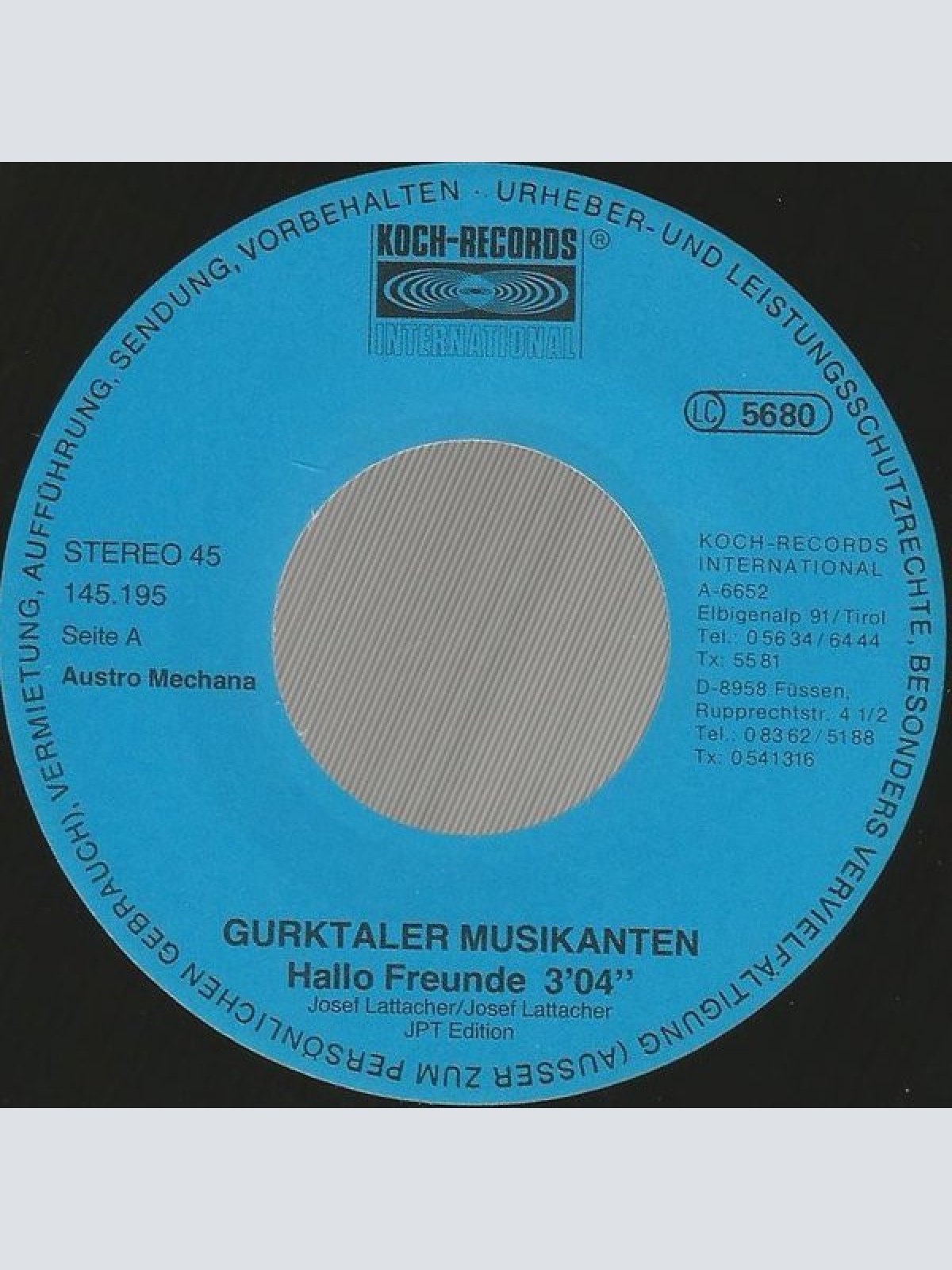 Vinyl / Gurktaler Musikanten - Hallo Freunde