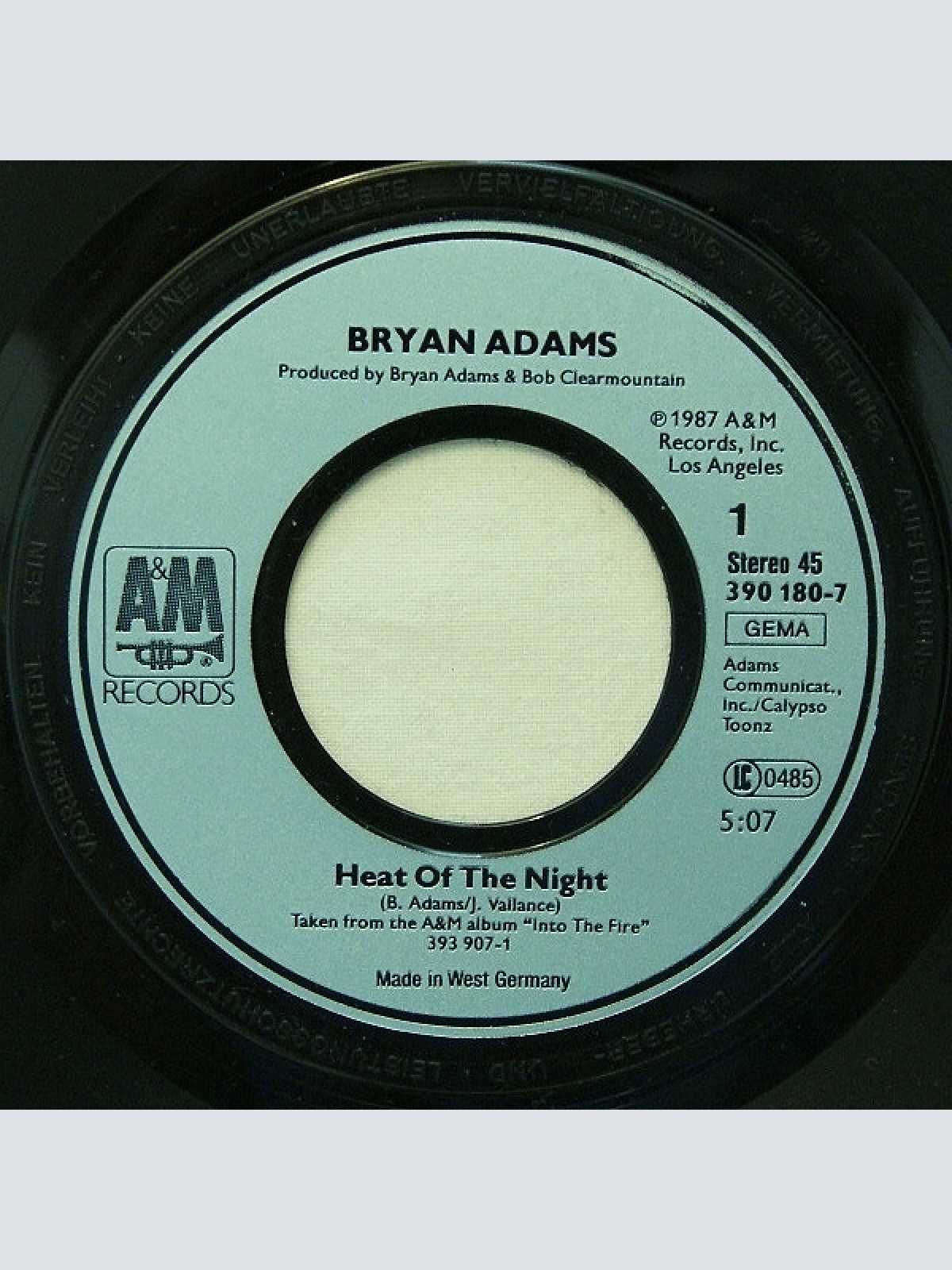 Vinyl / Bryan Adams - Heat Of The Night