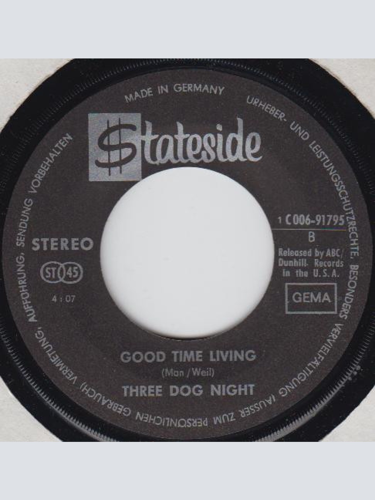 Vinyl / Three Dog Night - Out In The Country / Good Time Living