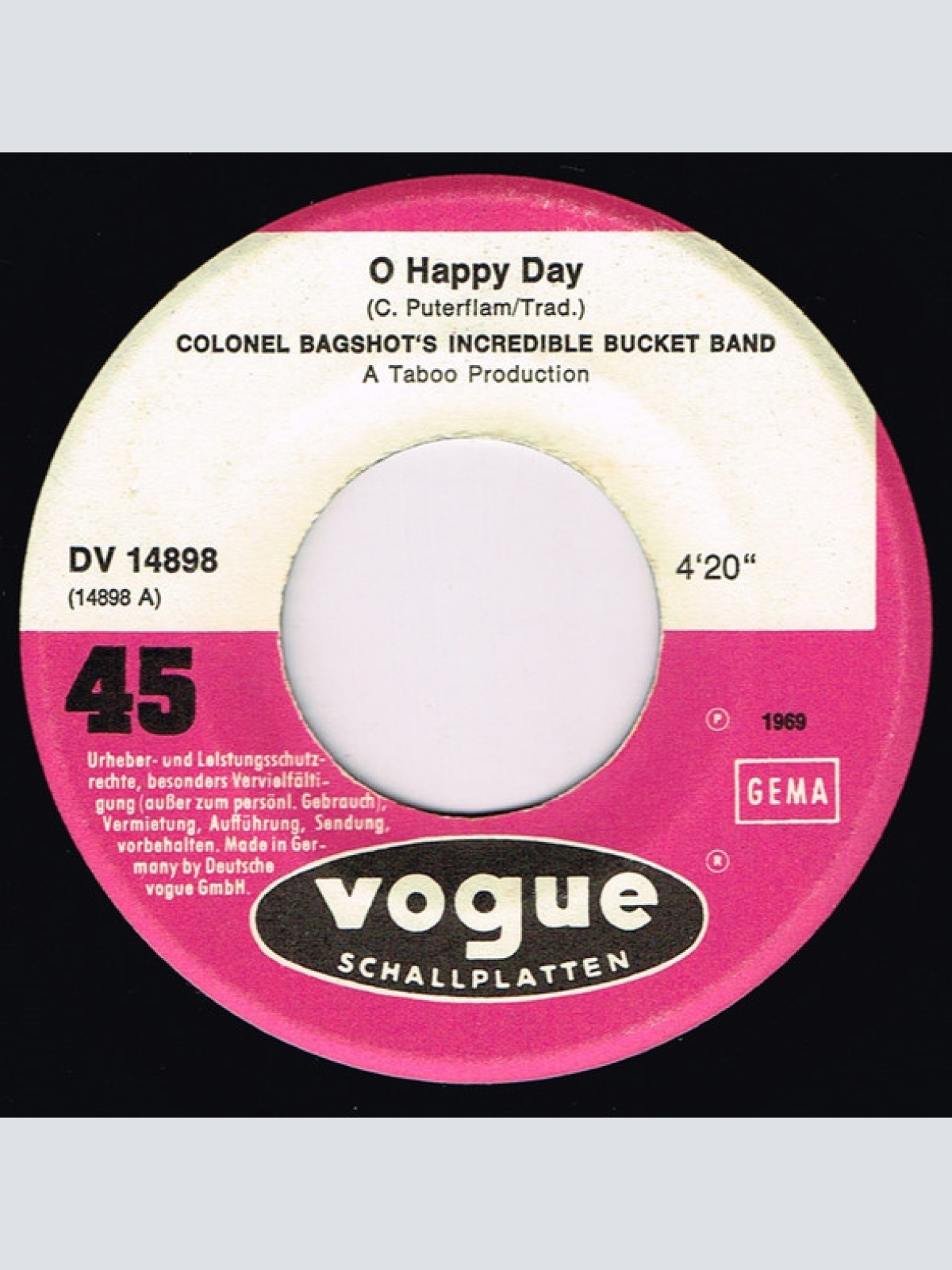 Vinyl / Colonel Bagshot's Incredible Bucket Band* - Oh Happy Day