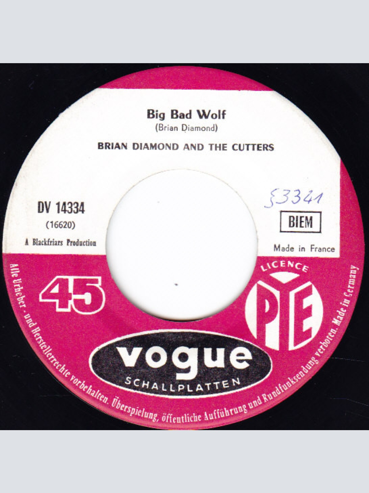 Vinyl / Brian Diamond - Big Bad Wolf / See If I Care