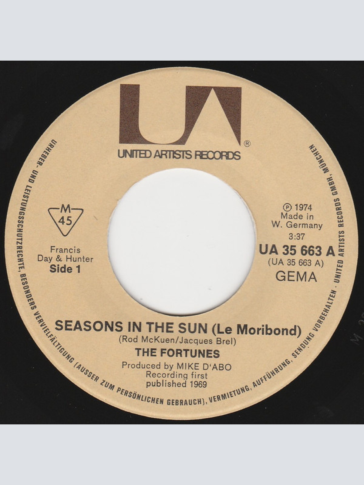 Vinyl / The Fortunes - Seasons In The Sun
