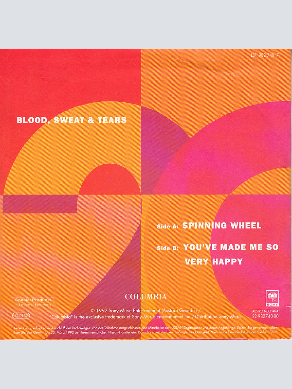 Vinyl / Blood, Sweat & Tears* - Spinning Wheel / You've Made Me So Very Happy