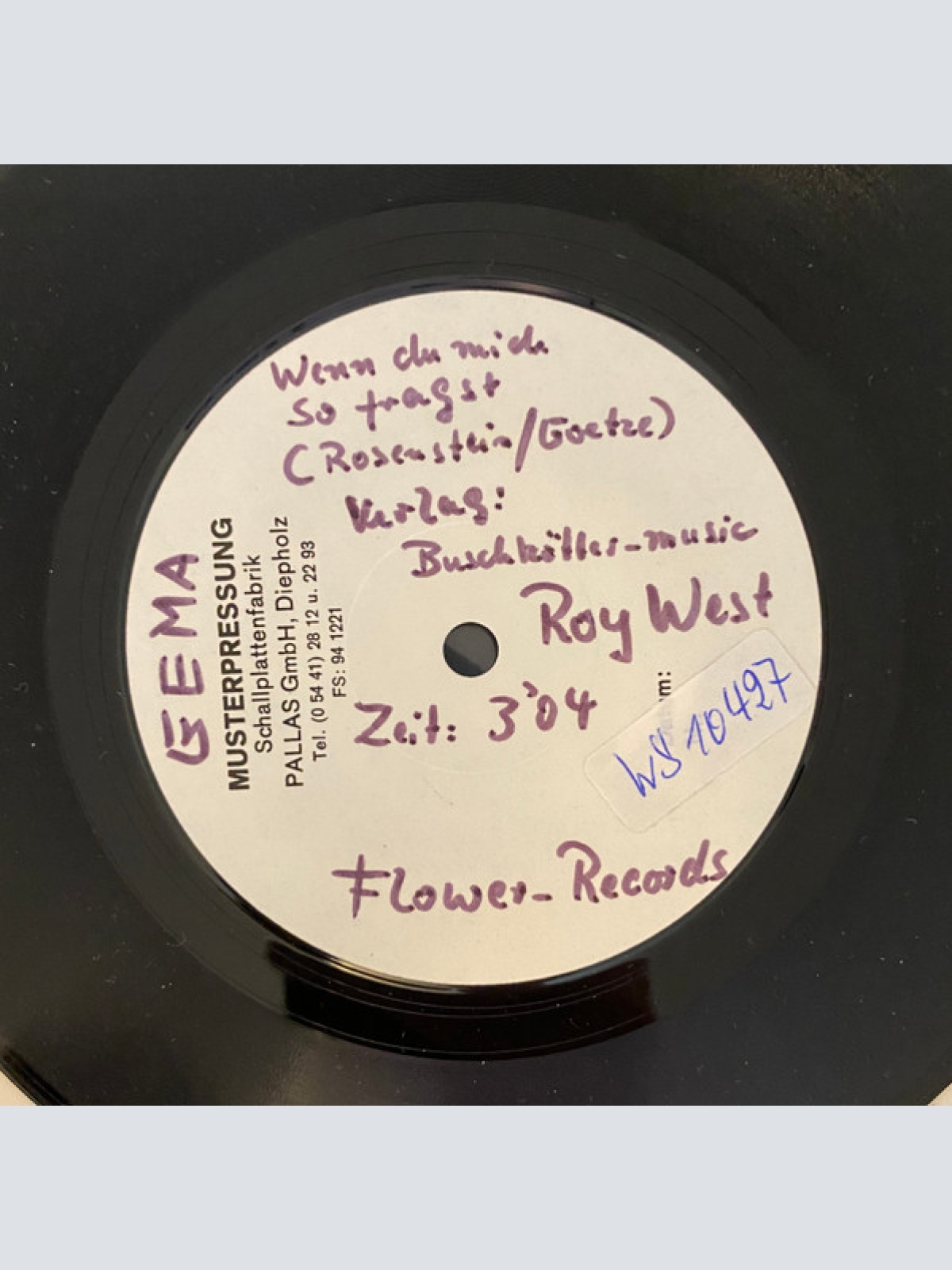 Vinyl / Roy West (3) - Ich Bin Bei Dir / Wenn Du Mich So Fragst