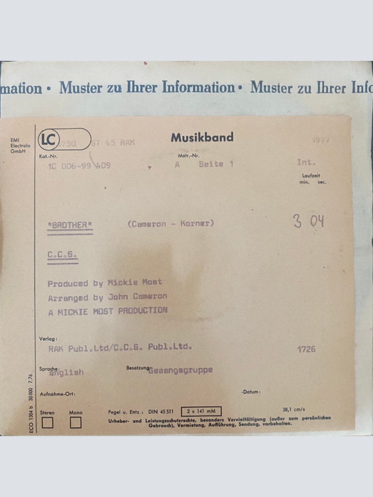 Vinyl / CCS - Brother / Primitive Love