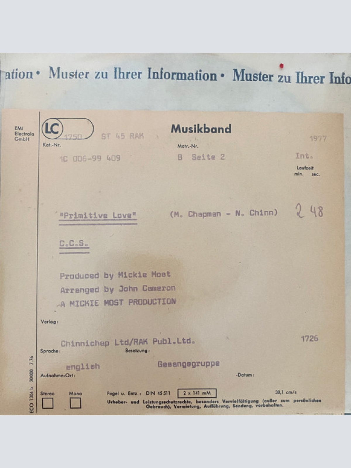 Vinyl / CCS - Brother / Primitive Love