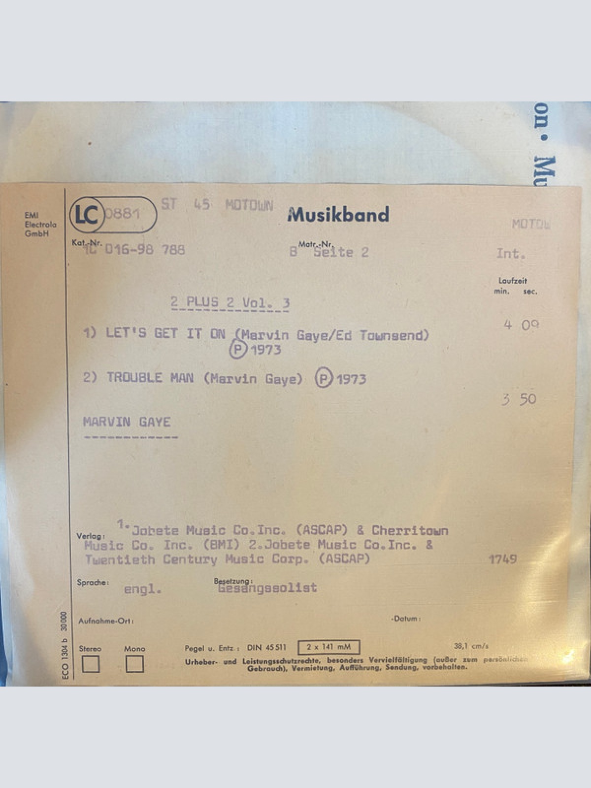 Vinyl / Marvin Gaye - I Heard It Through The Grapevine