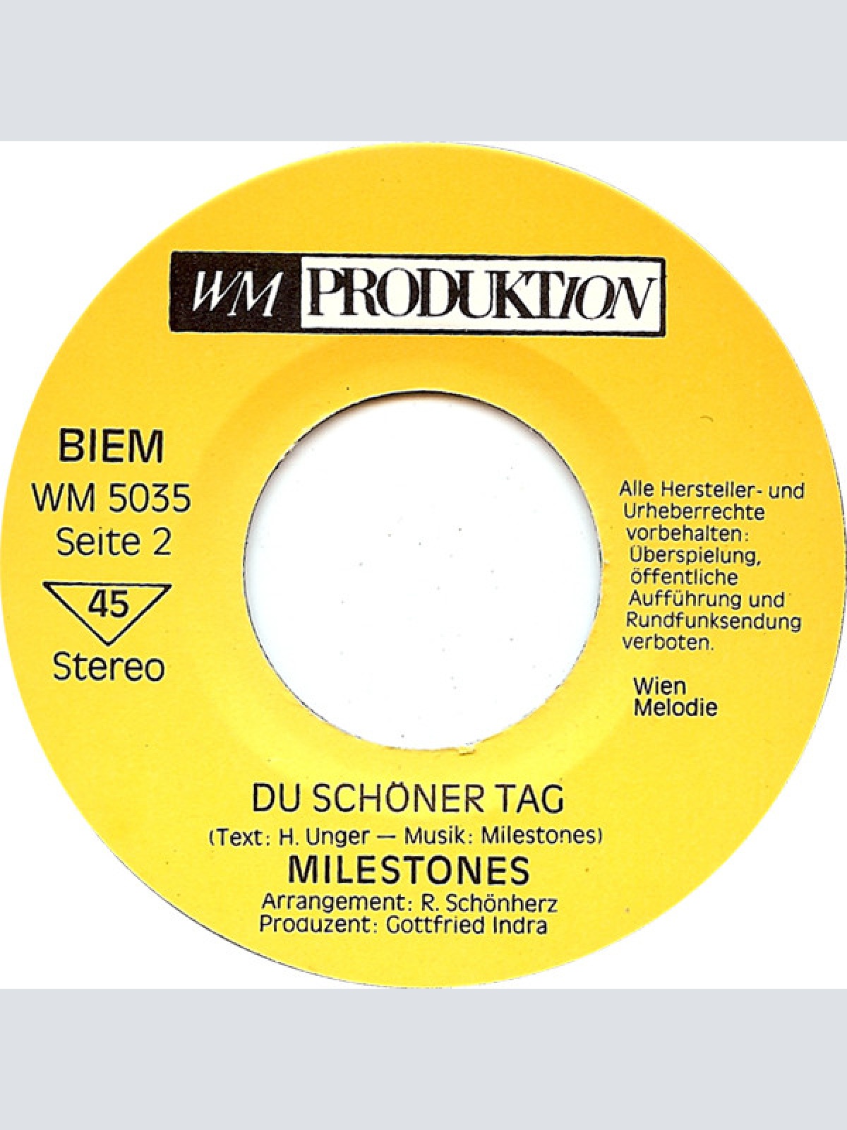 Vinyl / Milestones - Falter Im Wind / Du Schöner Tag