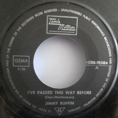 Vinyl / Jimmy Ruffin - I've Passed This Way Before / Tomorrow's Tears