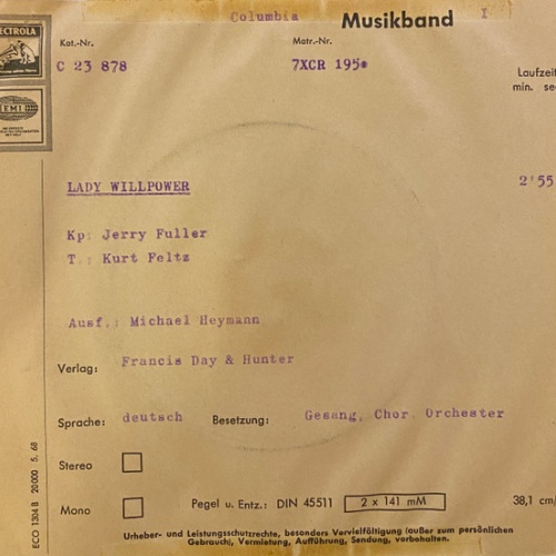 Vinyl / Michael Heymann - Lady Willpower