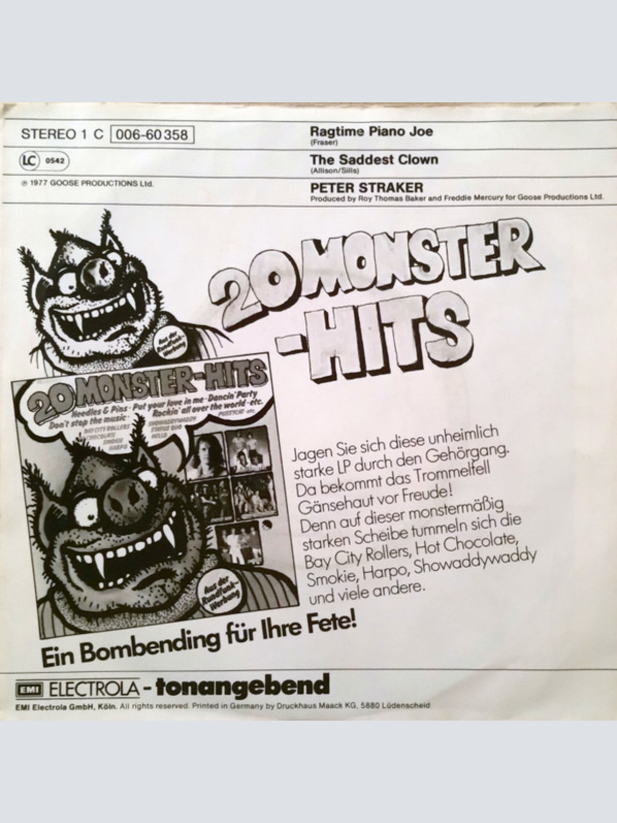 Vinyl / Peter Straker - Ragtime Piano Joe