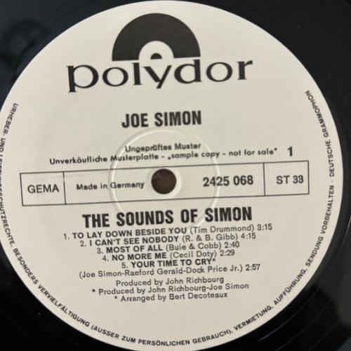 Vinyl / Joe Simon - The Sounds Of Simon