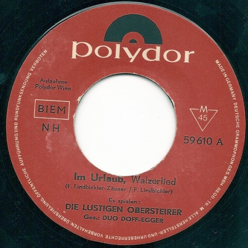 Vinyl / Die Lustigen Obersteirer - Im Urlaub