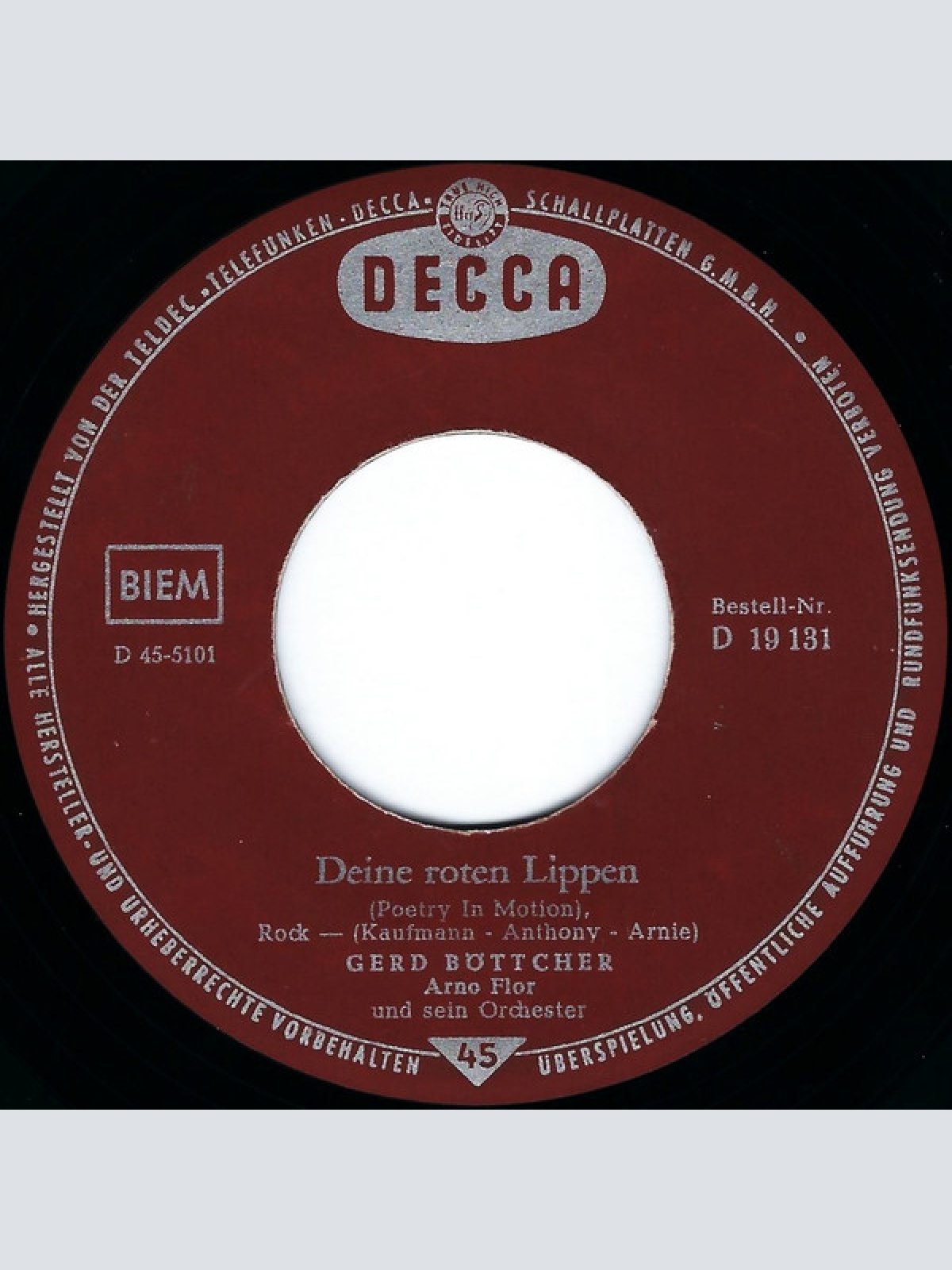 Vinyl / Gerd Böttcher - Adieu, Leb Wohl, Goodbye / Deine Roten Lippen