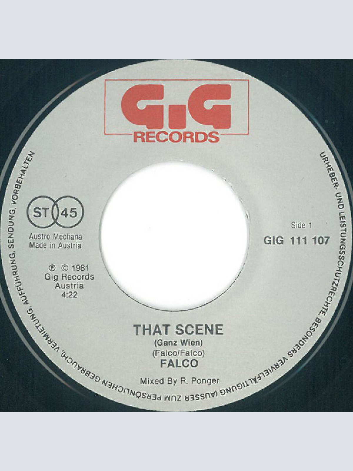 Vinyl / Falco - That Scene ("Ganz Wien")