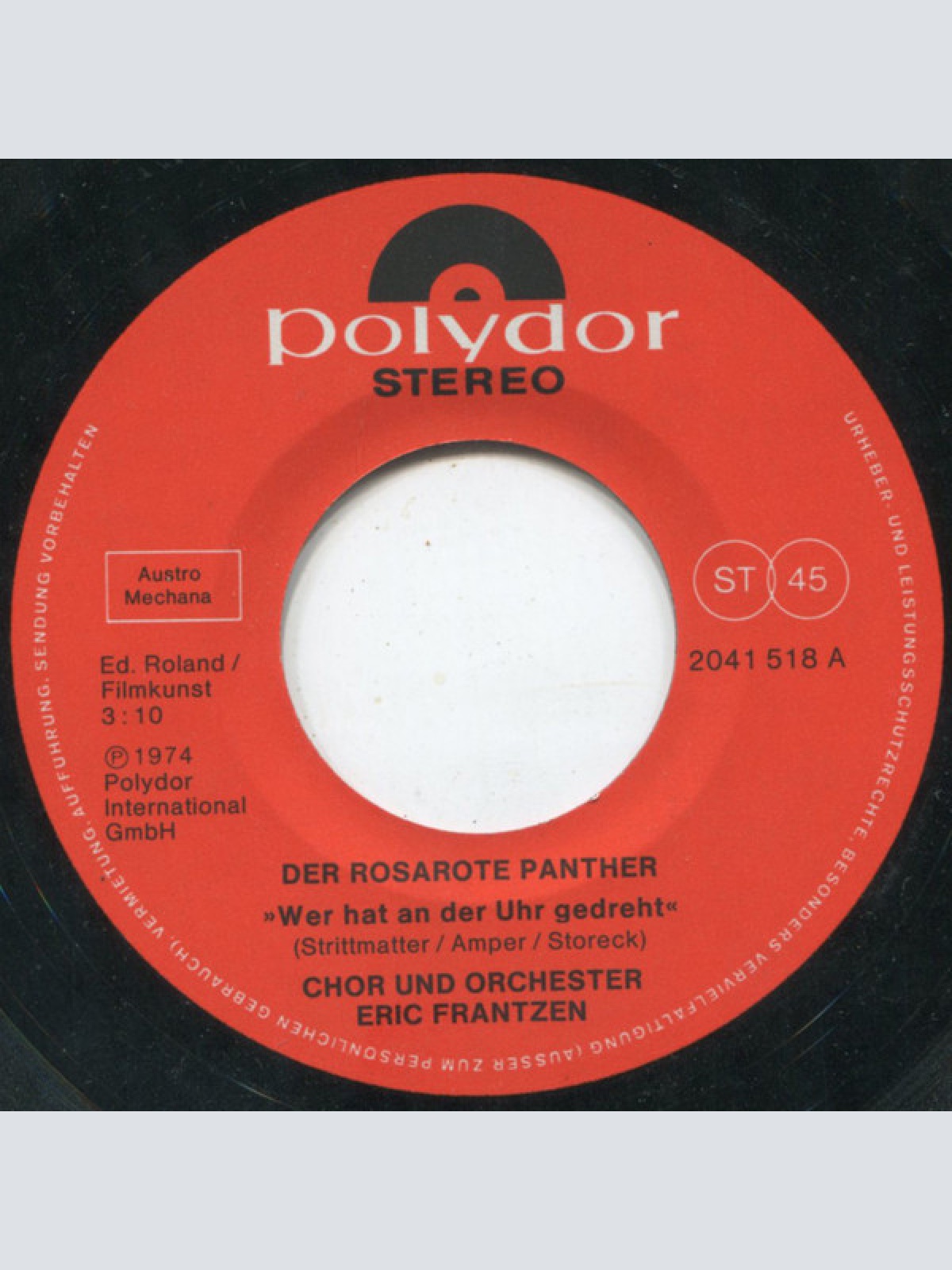 Vinyl / Chor* Und Orchester Eric Frantzen - Der Rosarote Panther "Wer Hat An Der Uhr Gedreht" / Schweinchen Dick