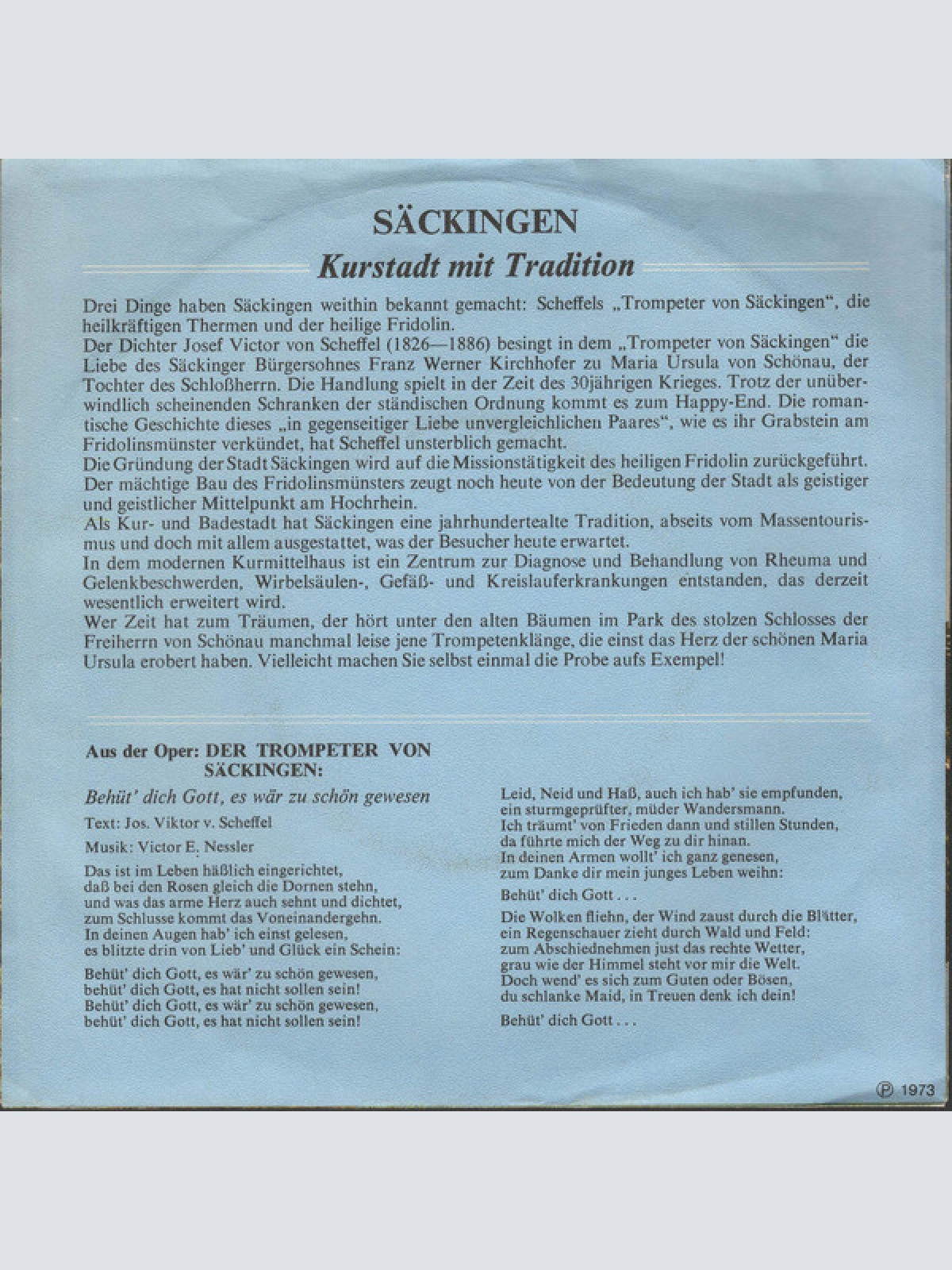 Vinyl / Walter Scholz, Die Original Schwarzwaldmusikanten - Behüt' Dich Gott, Es Wär' Zu Schön Gewesen