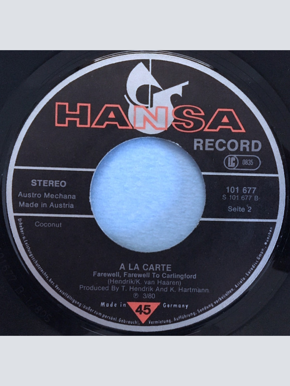 Vinyl / À La Carte - Do Wah Diddy Diddy / Farewell, Farewell To Carlingford