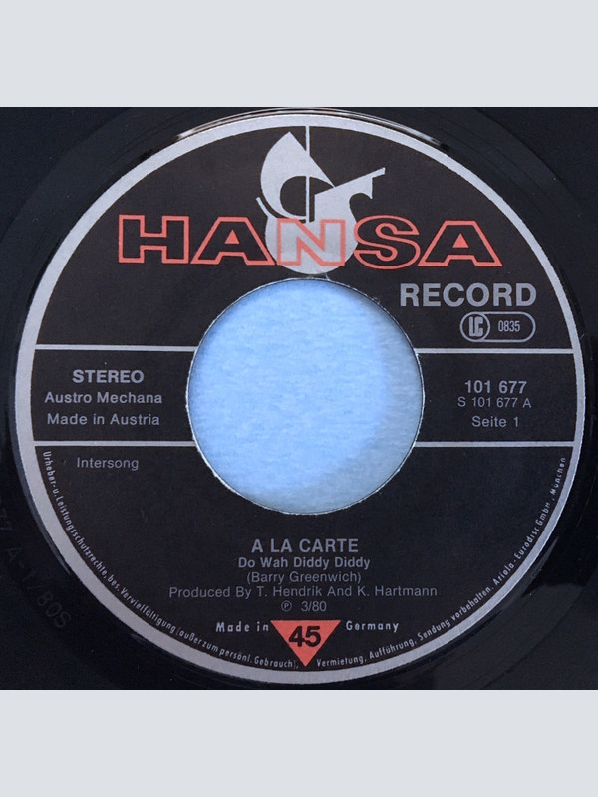 Vinyl / À La Carte - Do Wah Diddy Diddy / Farewell, Farewell To Carlingford