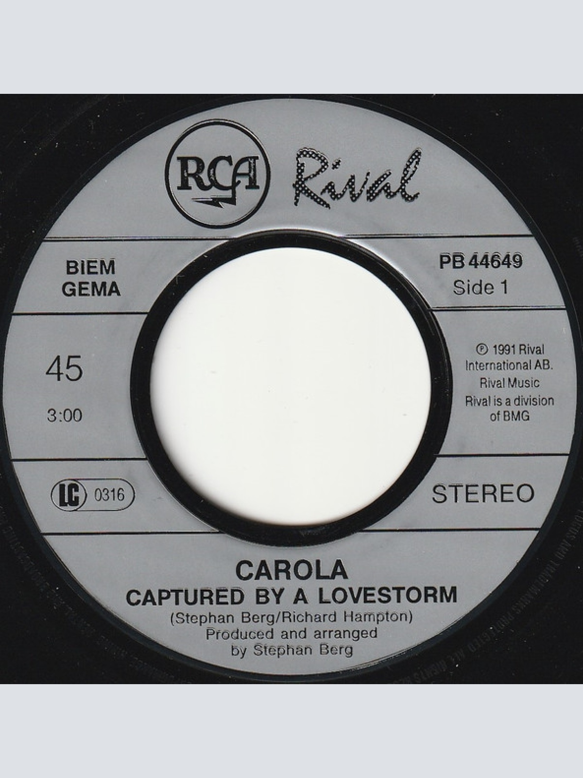 Vinyl / Carola (3) - Captured By A Lovestorm