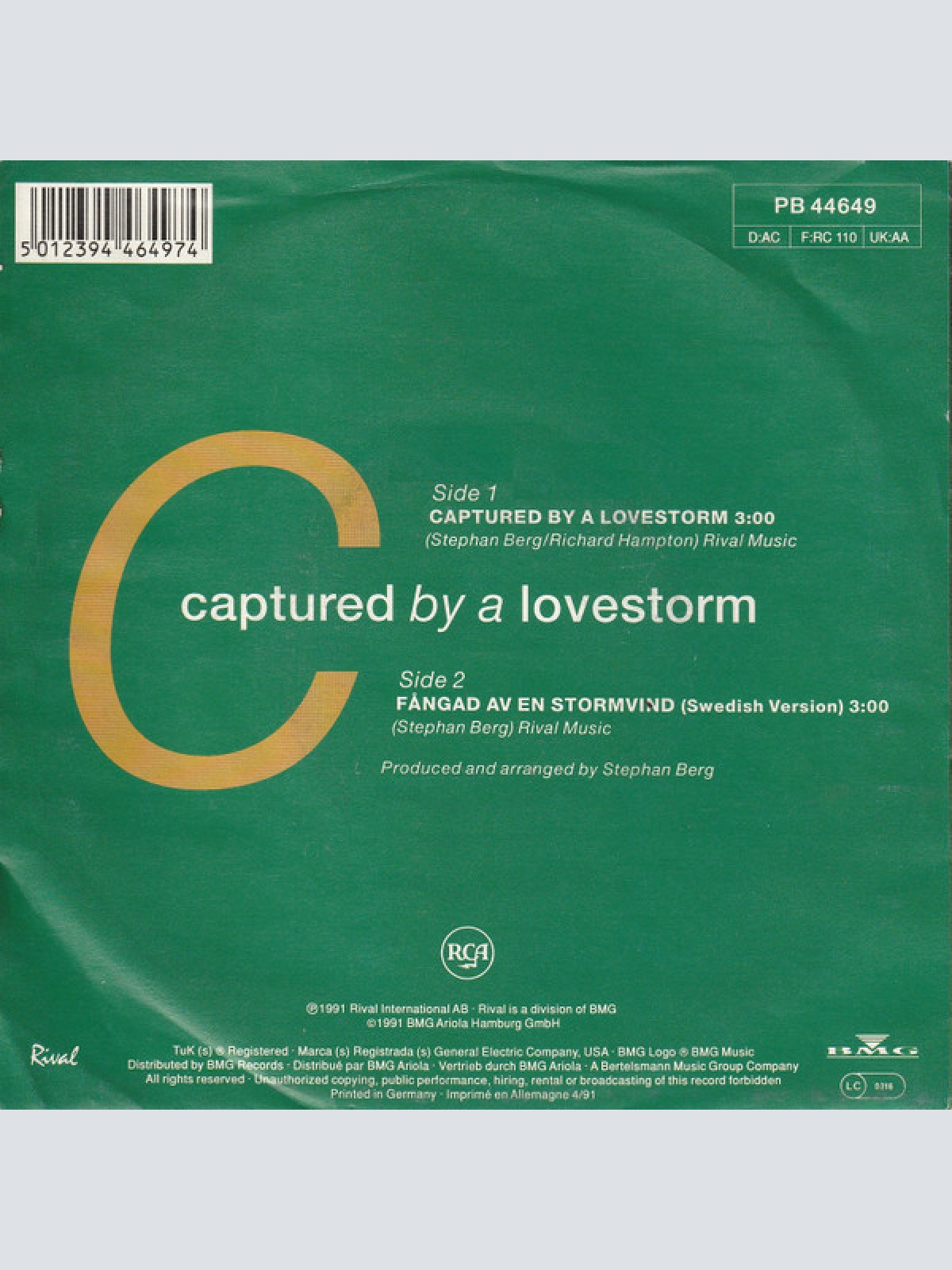 Vinyl / Carola (3) - Captured By A Lovestorm