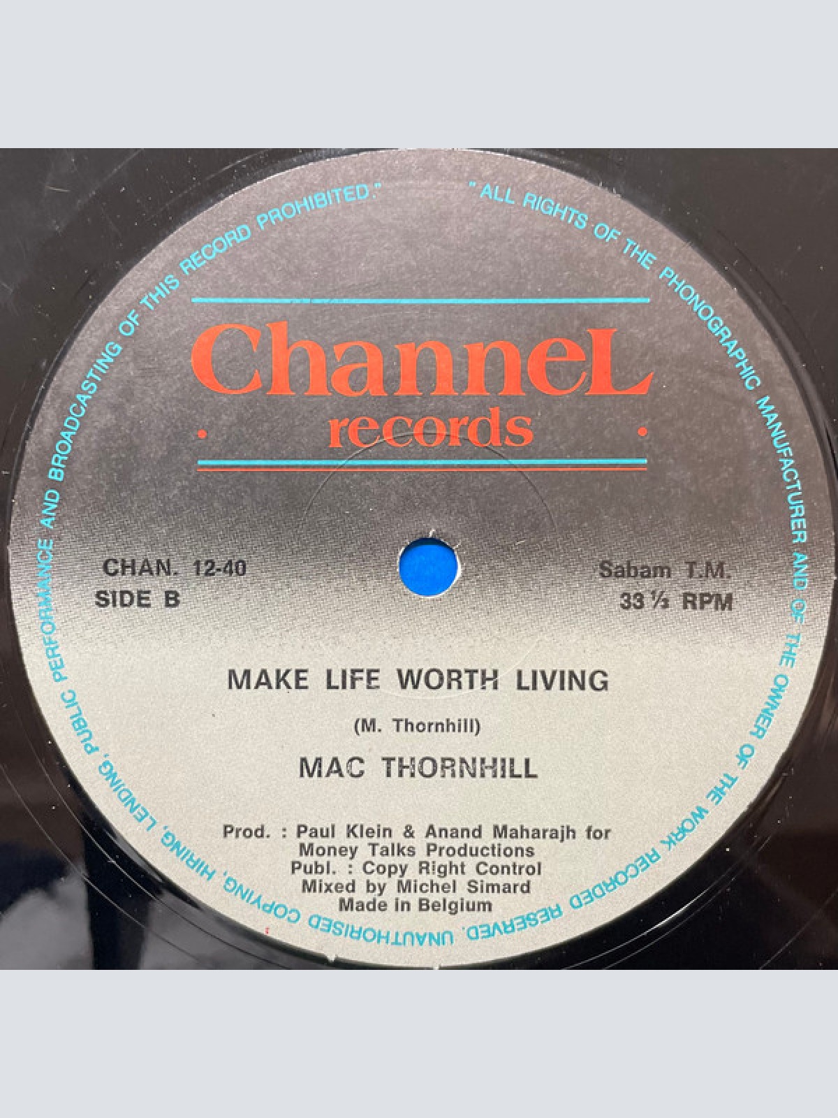 Vinyl / Mac Thornhill - No Way To Control It