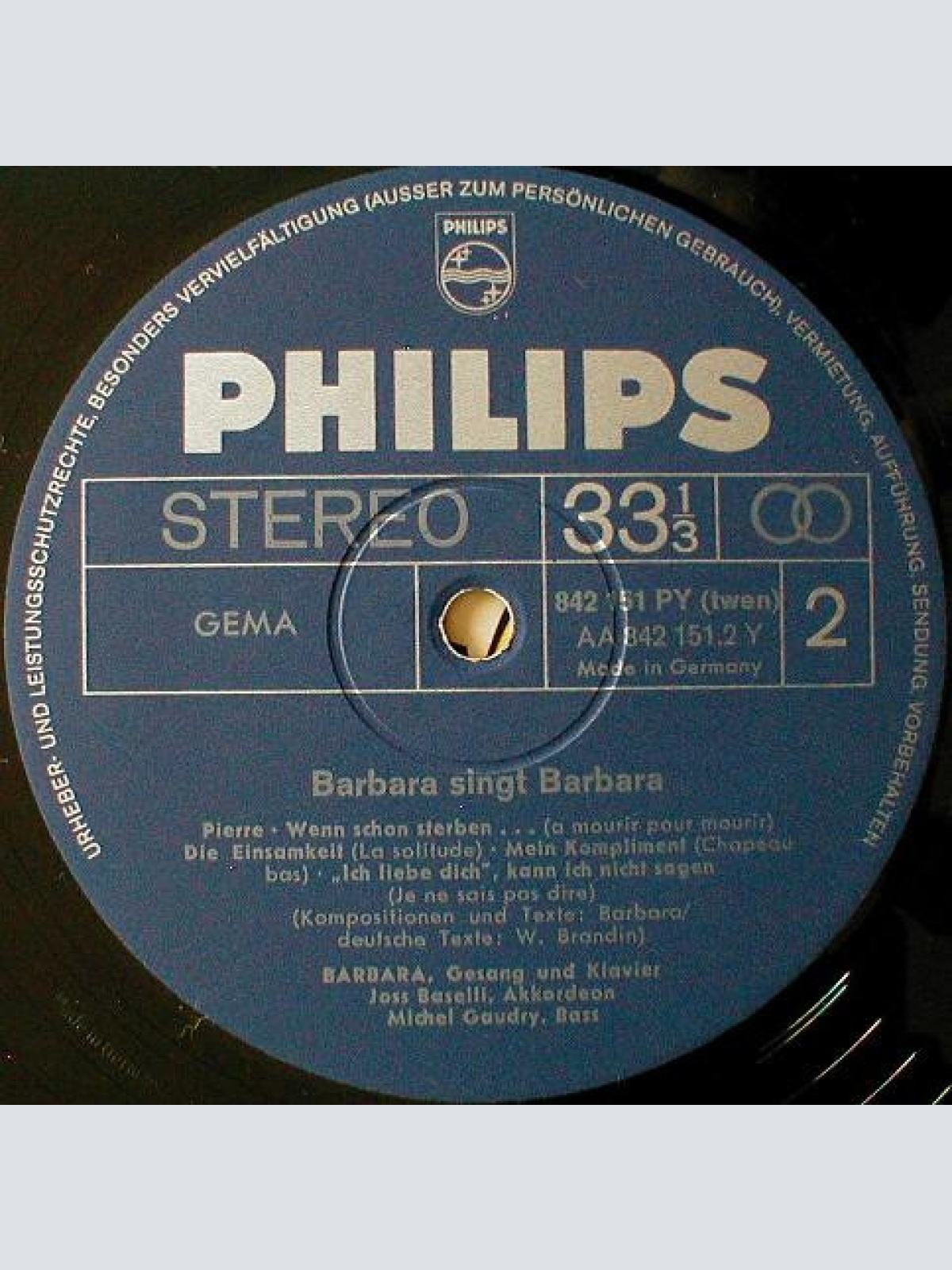 Vinyl / Barbara (5) - Barbara Singt Barbara