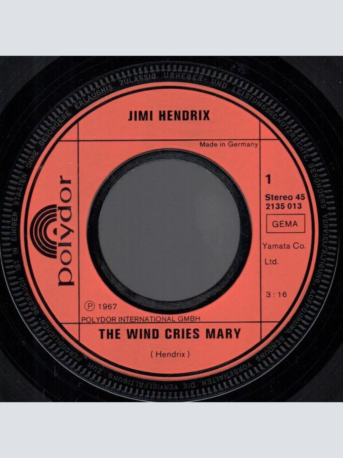 Vinyl / Jimi Hendrix - The Wind Cries Mary / Voodoo Chile