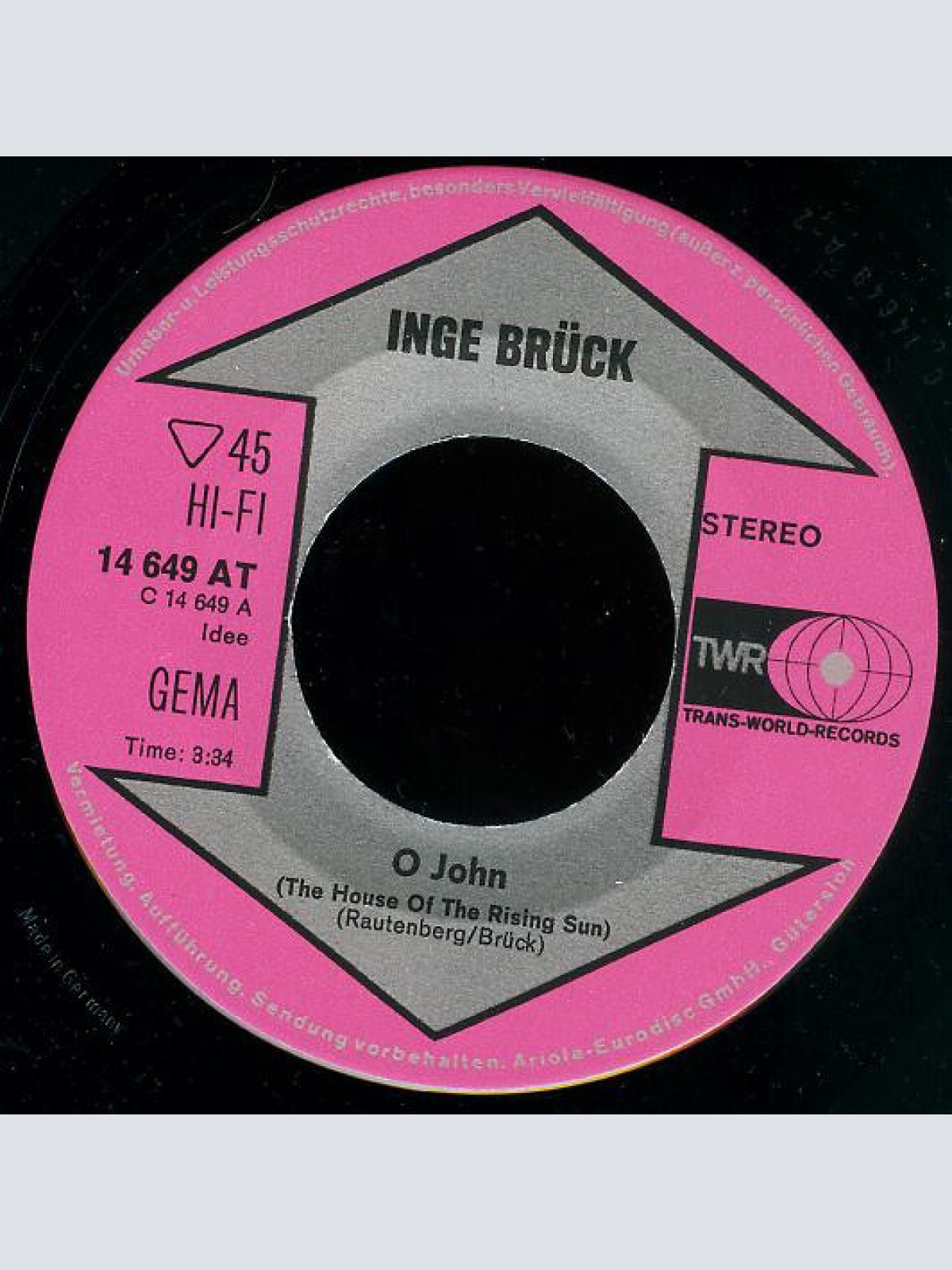 Vinyl / Inge Brück - O John / Miss Molly Mill