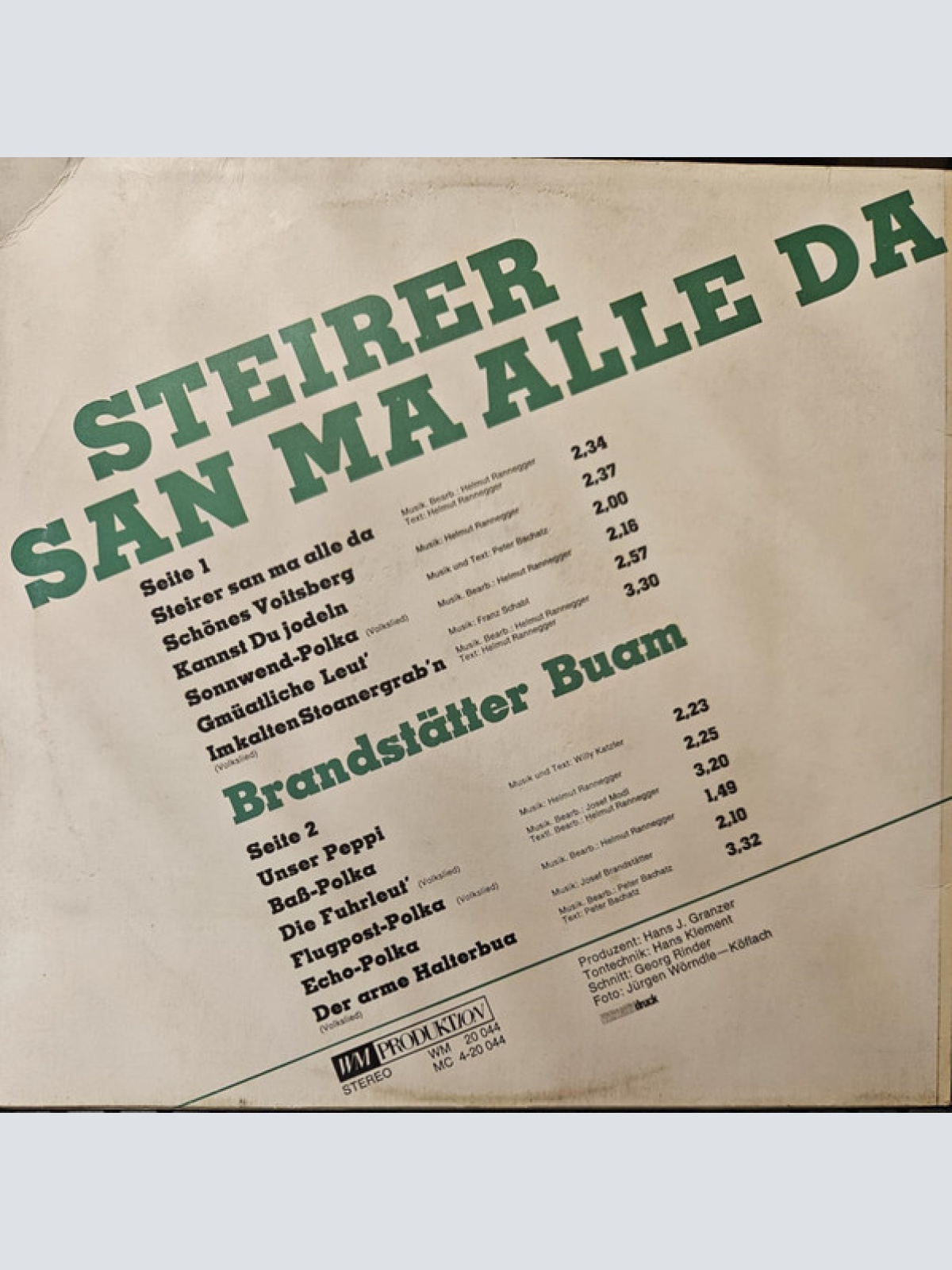 Vinyl / Brandstätter Buam* - Steirer San Ma Alle Da