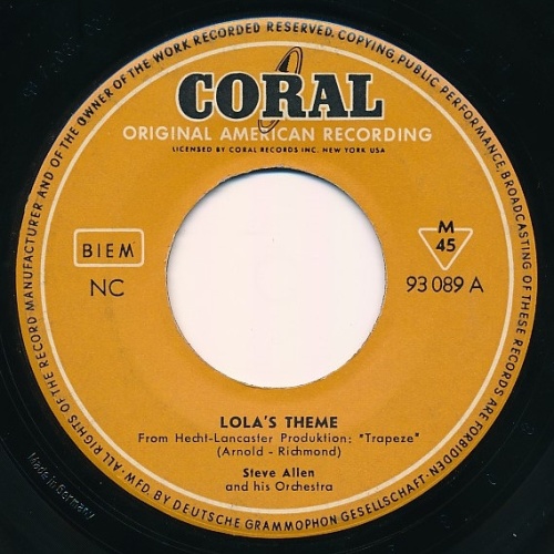 Vinyl / Steve Allen And His Orchestra* - Lola's Theme / Conversation (On The Telephone )
