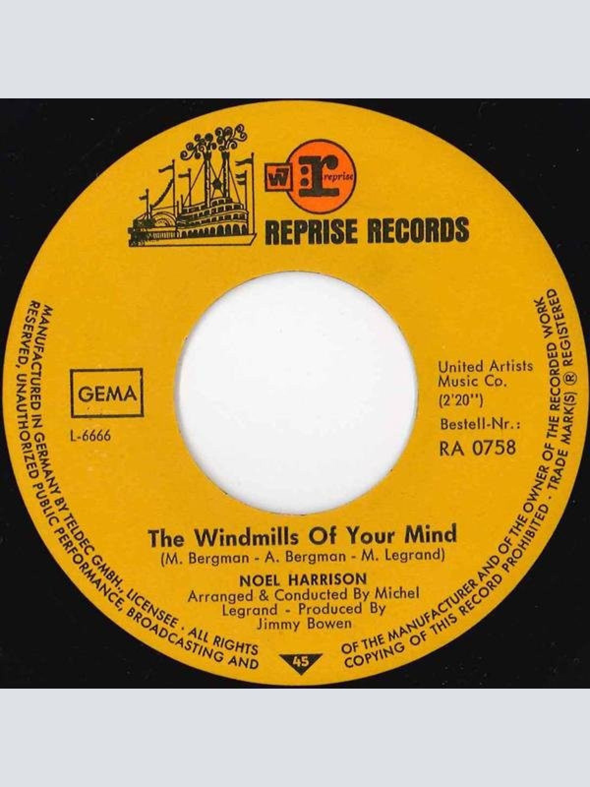 Vinyl / Noel Harrison - The Windmills Of Your Mind
