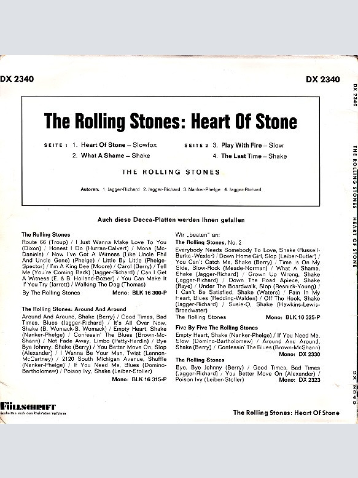 Vinyl / The Rolling Stones - Heart Of Stone