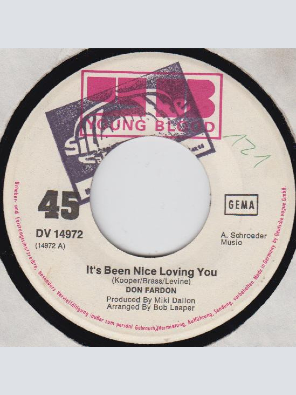Vinyl / Don Fardon - It's Been Nice Loving You / Live Live