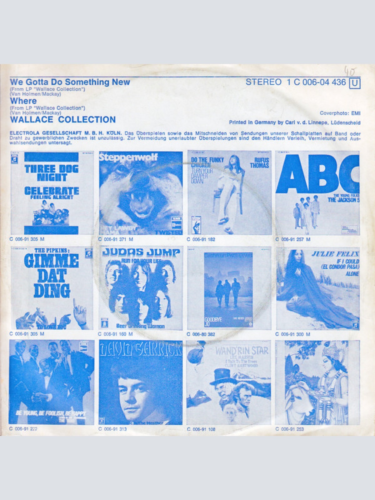 Vinyl / Wallace Collection - We Gotta Do Something New