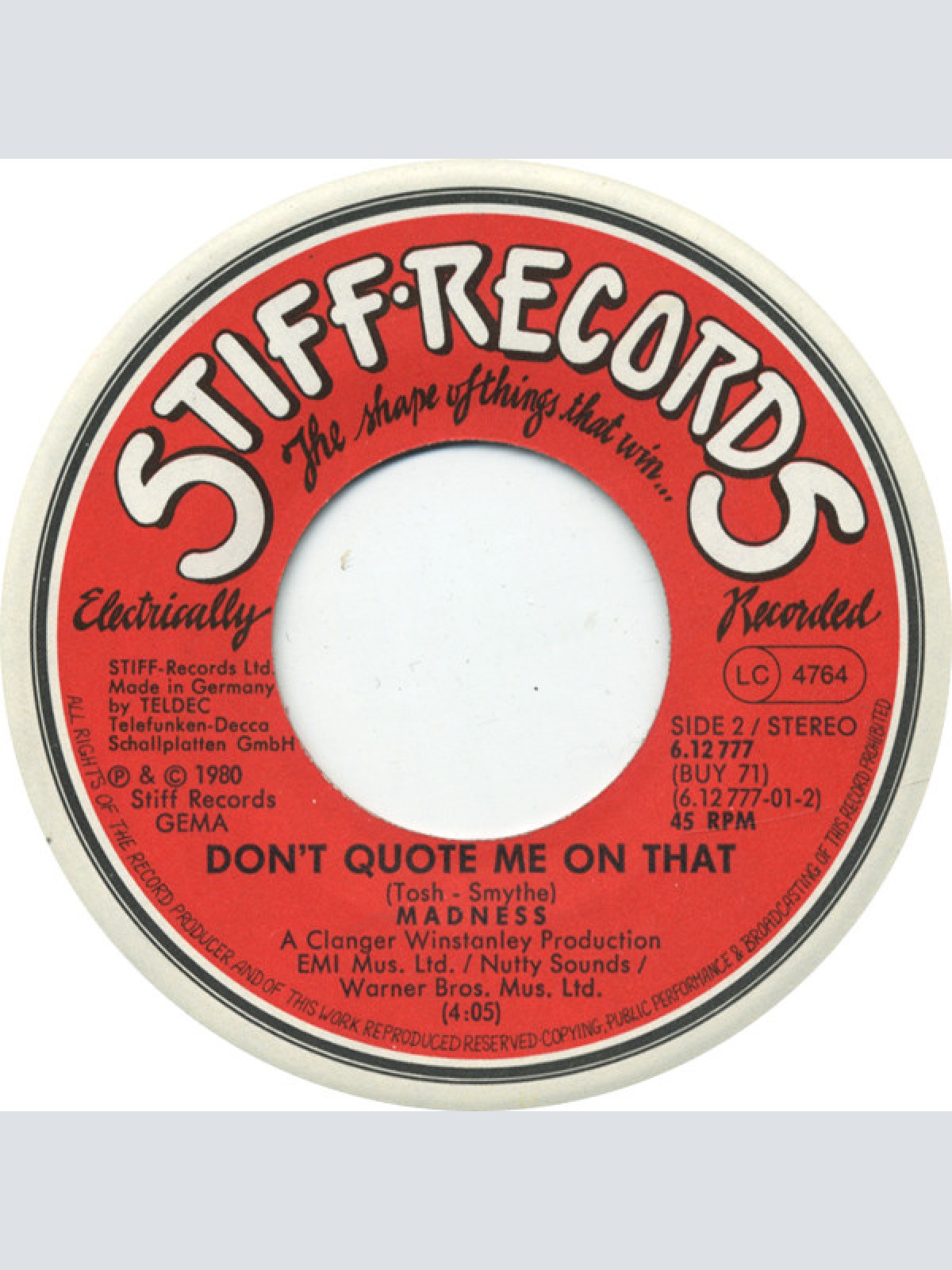 Vinyl / Madness - Night Boat To Cairo