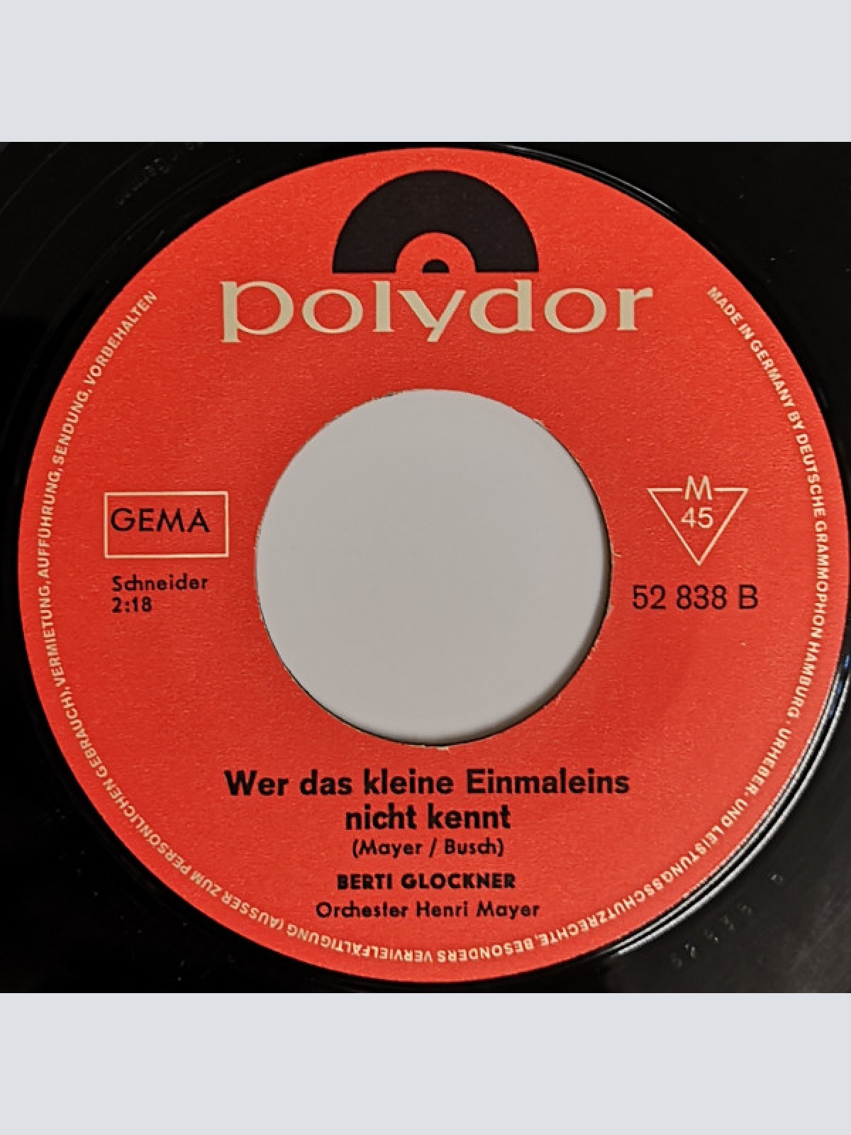 Vinyl / Berti Glockner - Lemon Baby / Wer Das Kleine Einmaleins Nicht Kennt