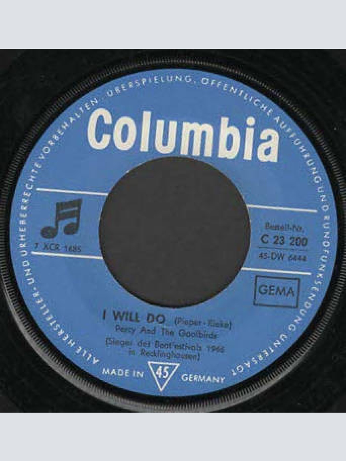 Vinyl / Percy & The Gaolbirds - I Will Do / How To Catch The Girl