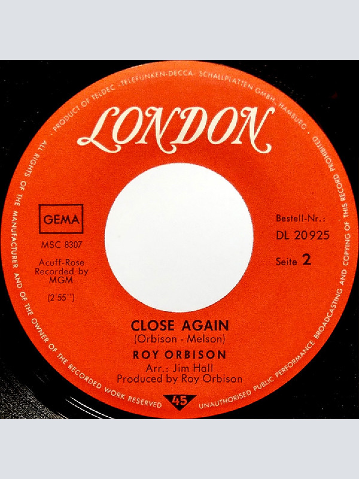 Vinyl / Roy Orbison - (Love Me Like You Did It) Last Night