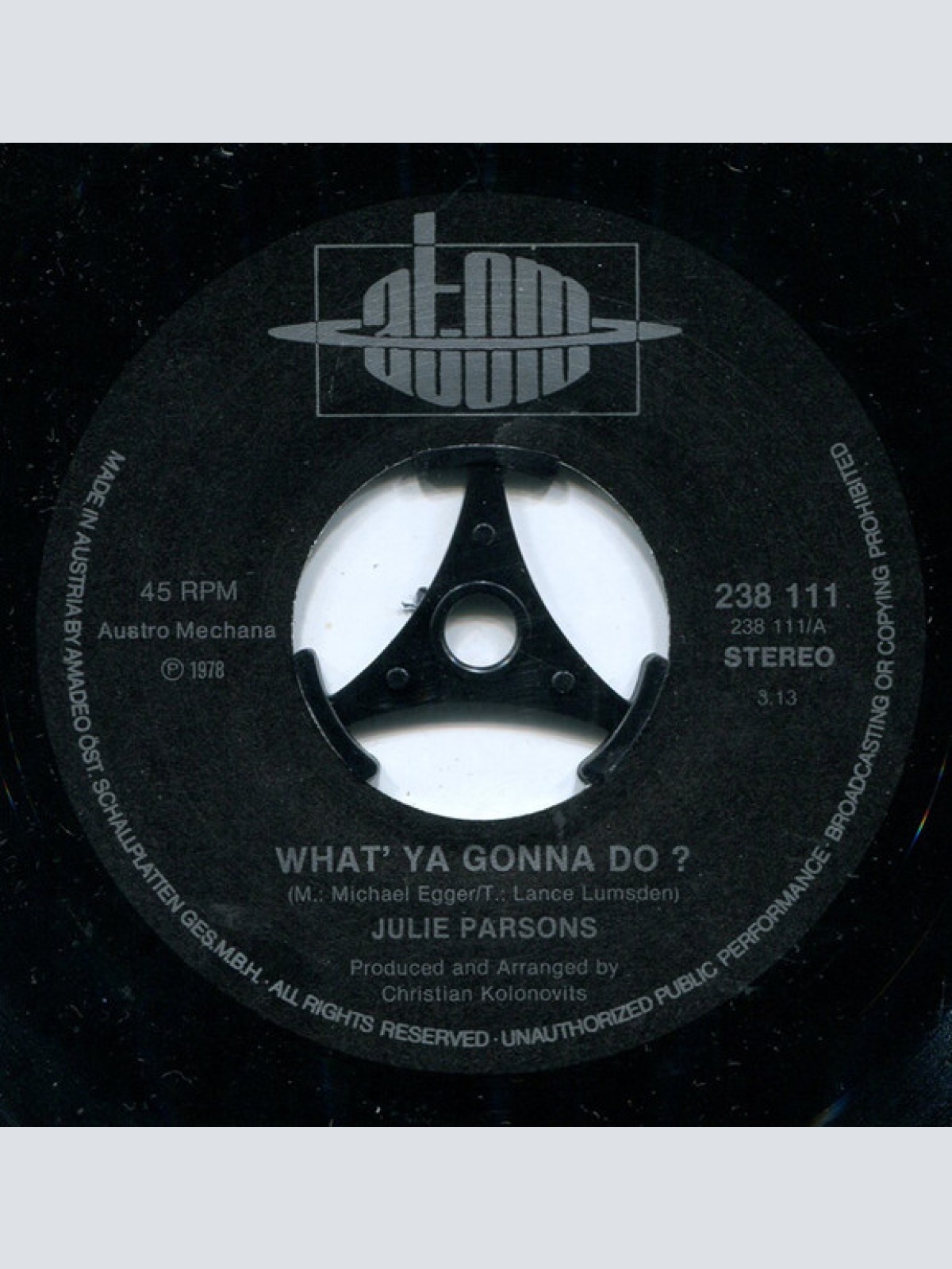 Vinyl / Julie Parsons - What Ya Gonna Do? / Gotta Have My Freedom