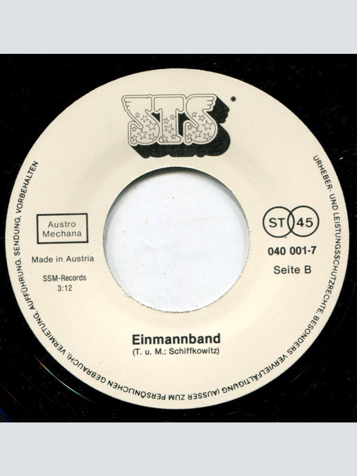 Vinyl / STS (3) - Irgendwann Bleib I Dann Dort / Einmannband