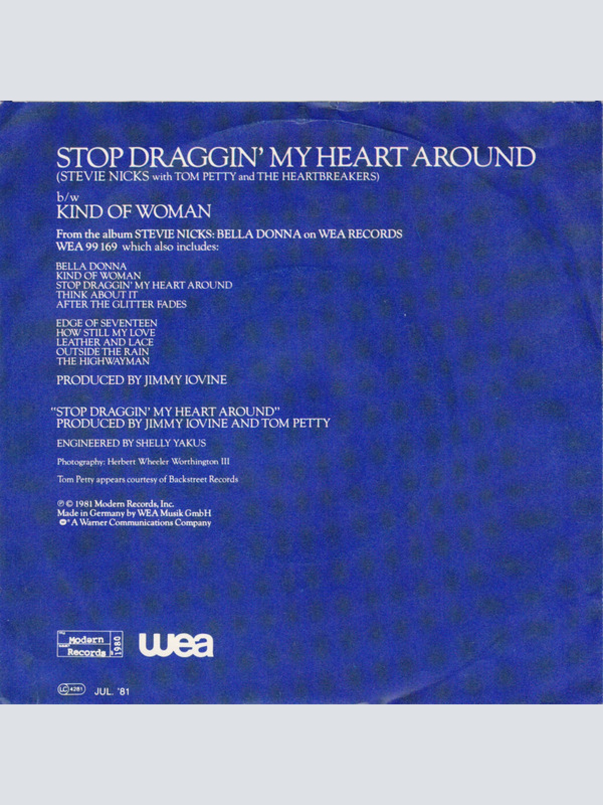 Vinyl / Stevie Nicks With Tom Petty And The Heartbreakers - Stop Draggin' My Heart Around