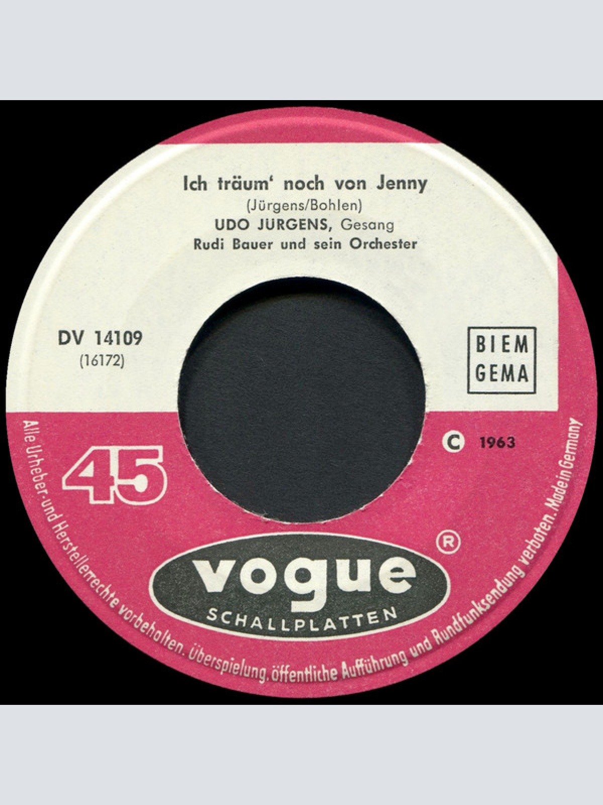 Vinyl / Udo Jürgens - Schreib' Mir Keinen Brief / Ich Träum' Noch Von Jenny