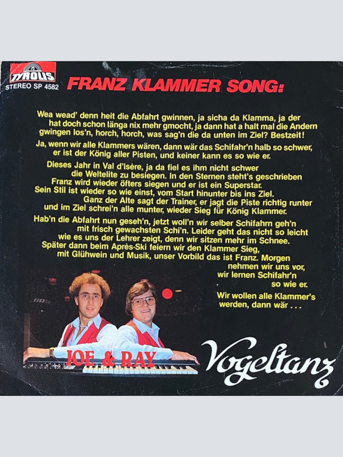 Vinyl / Joe & Ray - Franz Klammer Song