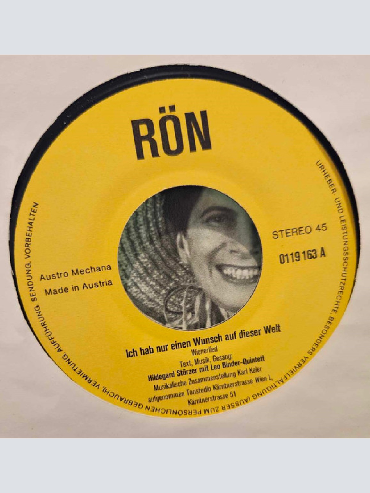 Vinyl / Hildegard Stürzer Mit Leo Binder Quintett - Ich Hab Nur Einen Wunsch Auf Dieser Welt / Kudl-Mudl-Polka